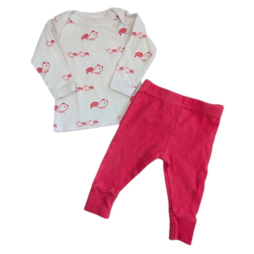 Parade Chicken Organic Cotton Red and White Set 3-6m